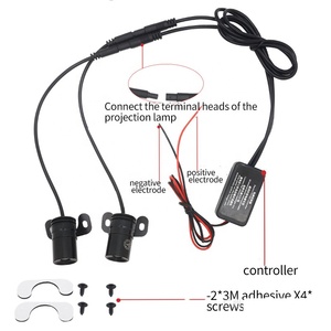 Beyaz mavi su geçirmez melek kanat karşılama projeksiyon LED ışık motosikletler için elektrikli araç modifikasyonu aydınlatma sistemi - Product Image 6