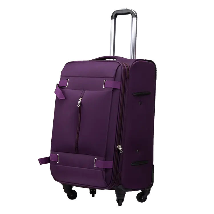 Trole moderno roxo durável sólido Bagagem de nylon do zíper do voyager com fechamento da bagagem para ir em uma viagem