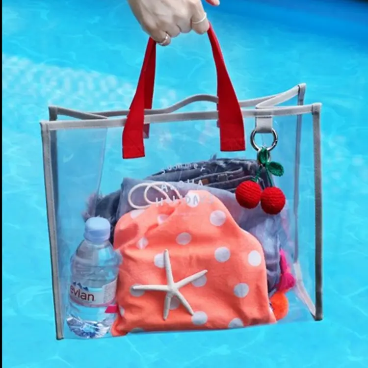 Borsa da spiaggia estiva borsa a tracolla in gelatina borsa da donna impermeabile per il trucco borsa trasparente in PVC con cerniera singola