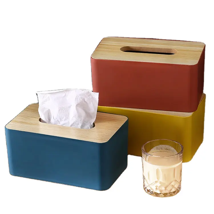 Wooden Tissue Box Multiple Options Size Sanitary Napkin Storage Box Car Tissue Box With Logo