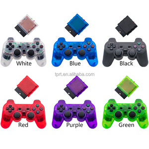 PS2ゲーム用第2世代2.4Gワイヤレス透明ジョイパッドゲーミングコントローラーダブル振動モーター付き機能ゲームパッド