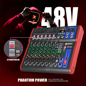 Mezclador de audio profesional de 8 canales, amplificador de consola de DJ doméstico con interfaz de audio para grabación de Karaoke y PC - Product Image 3