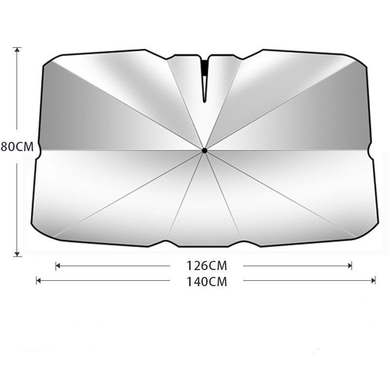 Grand parasol argenté titane - Type ouvert