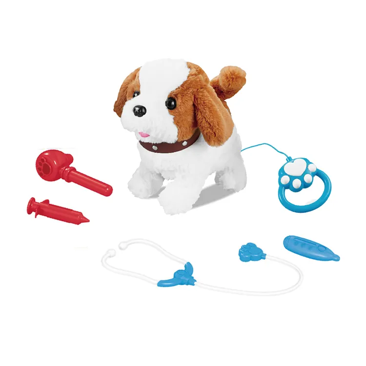 Cão de pelúcia elétrico novo design, caminhada, conjunto de brinquedos