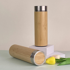 Cốc Uống Trà Du Lịch Bằng Gỗ 500Ml Chai Nước Bằng Thép Không Gỉ Bằng Tre Có Nắp Tre - Product Image 3