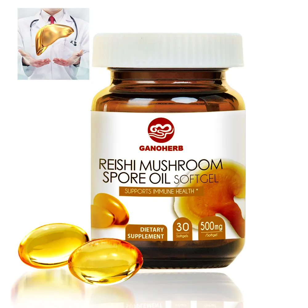 100% USDA органическое вещество Ganoderma Lucidum 30% Triterpene Ganoderma Spore Oil Softgel