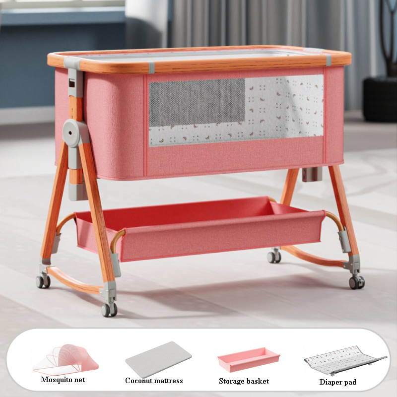 Pink with Wooden Grain Aluminum Frame