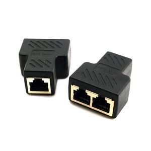 RJ45 Coupler Network Ethernet Head Lan Cable 1 to 2 Female RJ45 Extender Plug Network Connector Splitter <strong>Adapter</strong> - Product Image 3