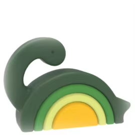 Yumuşak silikon DIY dinozor istifleyici eğitici oyuncak 2-4 yıl için blok yapı yuvalama bulmaca hayvan tema ile - Product Image 6