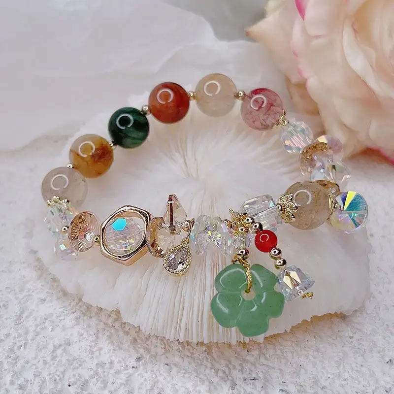 Gran oferta china, joyería de cristal de buena suerte para mujer, amuletos de animales Pixiu de la riqueza de la suerte para pulseras, pulseras de cuentas amarillas