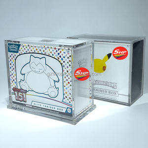 Shp סיטונאי מותאם אישית אקריליק pokemon etb מגן תצוגה עבור tcg pokemon מרכז בלעדיות בבלעדיות תיבת מאמן עלית כוכבים מבריק