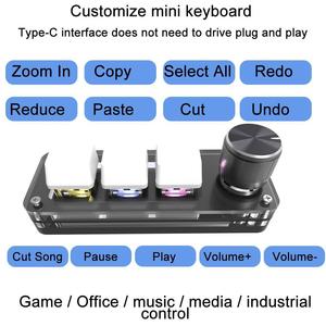 Programmazione Macro manopola personalizzata tastiera RGB 3 tasti copia pasta Mini pulsante PS tastiera da gioco meccanica Hotswap Macropad - Product Image 2