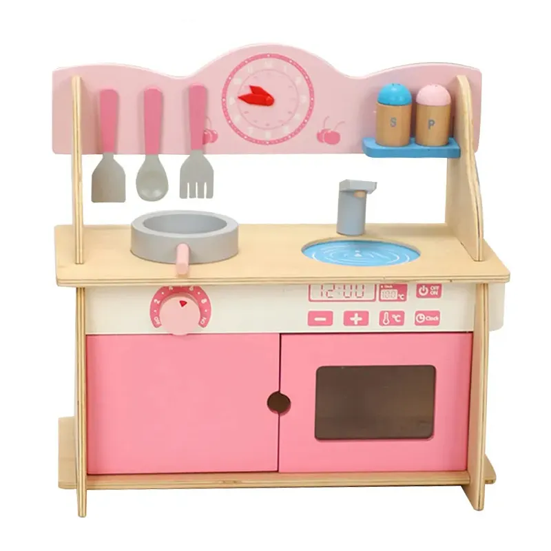 Hot Sell Mini Cozinha Aprendizagem Educação De Madeira Cozinhar Set Toy para crianças