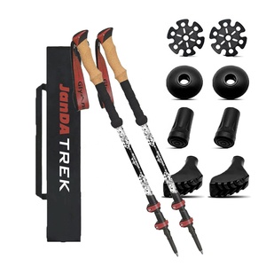 Tongkat berjalan lipat teleskopik, ultra ringan kustom aluminium 7075 tiang pelacakan Nordic mendaki Trekking tongkat berjalan - Product Image 1