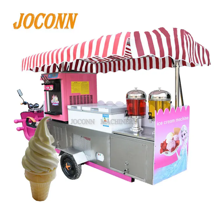 De poupança de energia Suave ice cream truck fast food/Ice Cream trailer lanche vending carrinhos/gelo quiosque de comida de rua lolly carrinho para venda