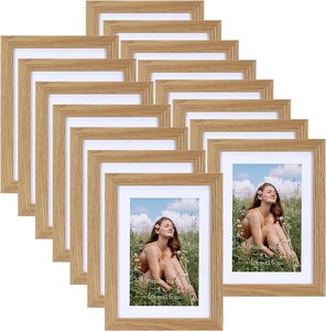 <strong>8</strong>.5x11 High Definition Pine Photo <strong>Frame</strong> Wall Tabletop Display Picture <strong>Frame</strong> with 6x8 Mat for Home Use - Product Image 1
