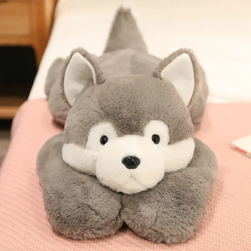 Factory price stuffed and plush toy animal soft plush toy Siberian Husky bear dinosaur pig plush pillow for sale