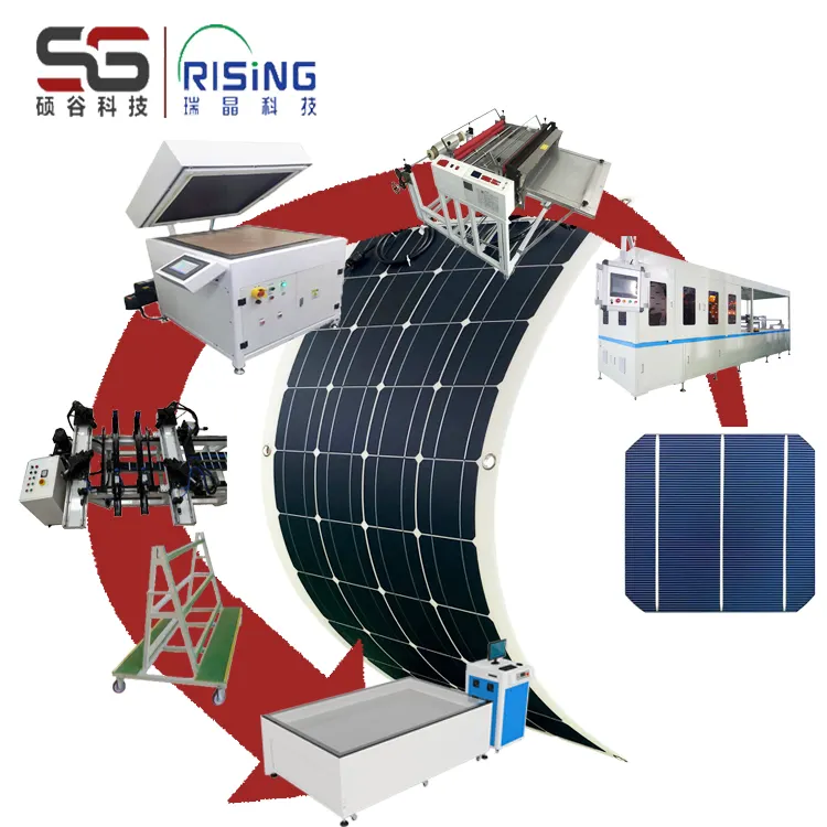 Línea de producción de paneles solares de 10-30MW, solución giratoria, máquina de fabricación de módulos solares