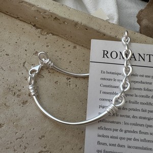 S925 Sterling Silver Retro Style Bracelet Korean Version Niche Design Matte Finish Simple INS <strong>Inspired</strong> Fashion String Bracelet - Product Image 3