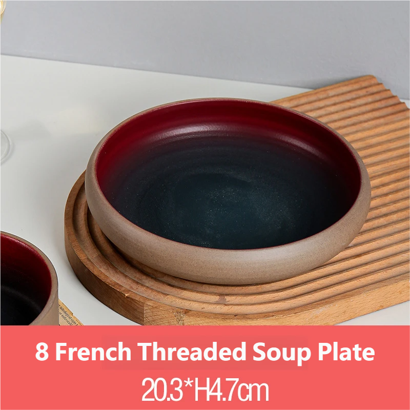 Assiette creuse à filetage français de 8 pouces