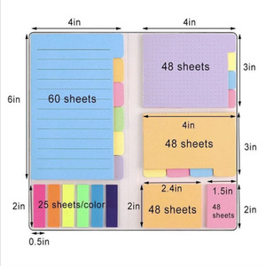 Recyclable <strong>Memo</strong> Pads Sticky Notes Set Multi-colored Divider Self-Stick Notes Pads Bundle Prioritize with Color <strong>Coding</strong> - Product Image 6