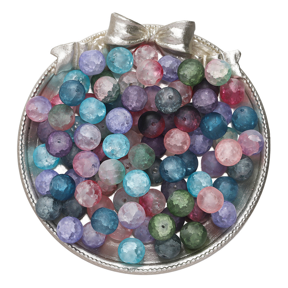 Perles de verre dépoli 10 mm - mélange aléatoire