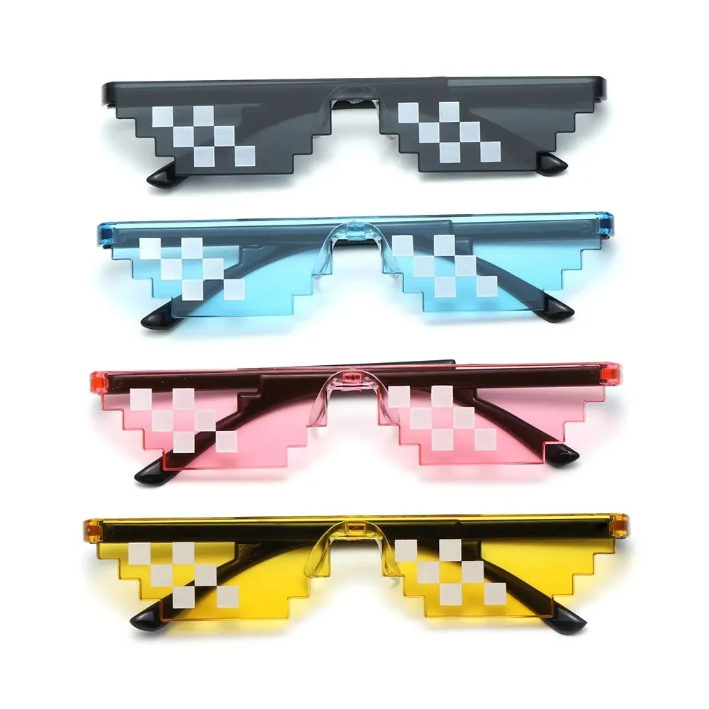 TX дизайнерские забавные pixelated Оттенки для вечеринки очки мозаика Винтажные Солнцезащитные очки товары для вечеринки