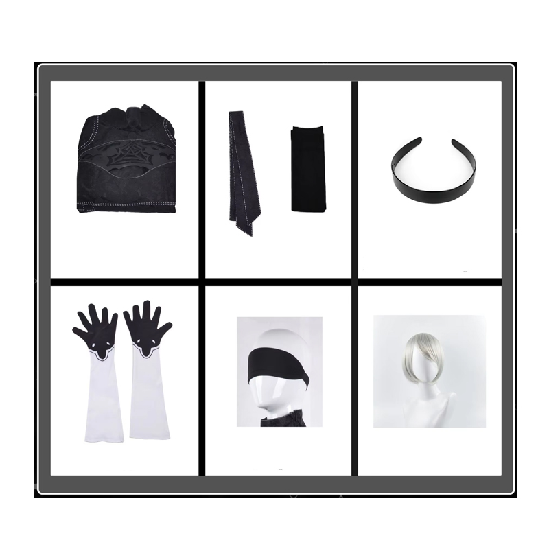 Ensemble costume 2B + perruque noire