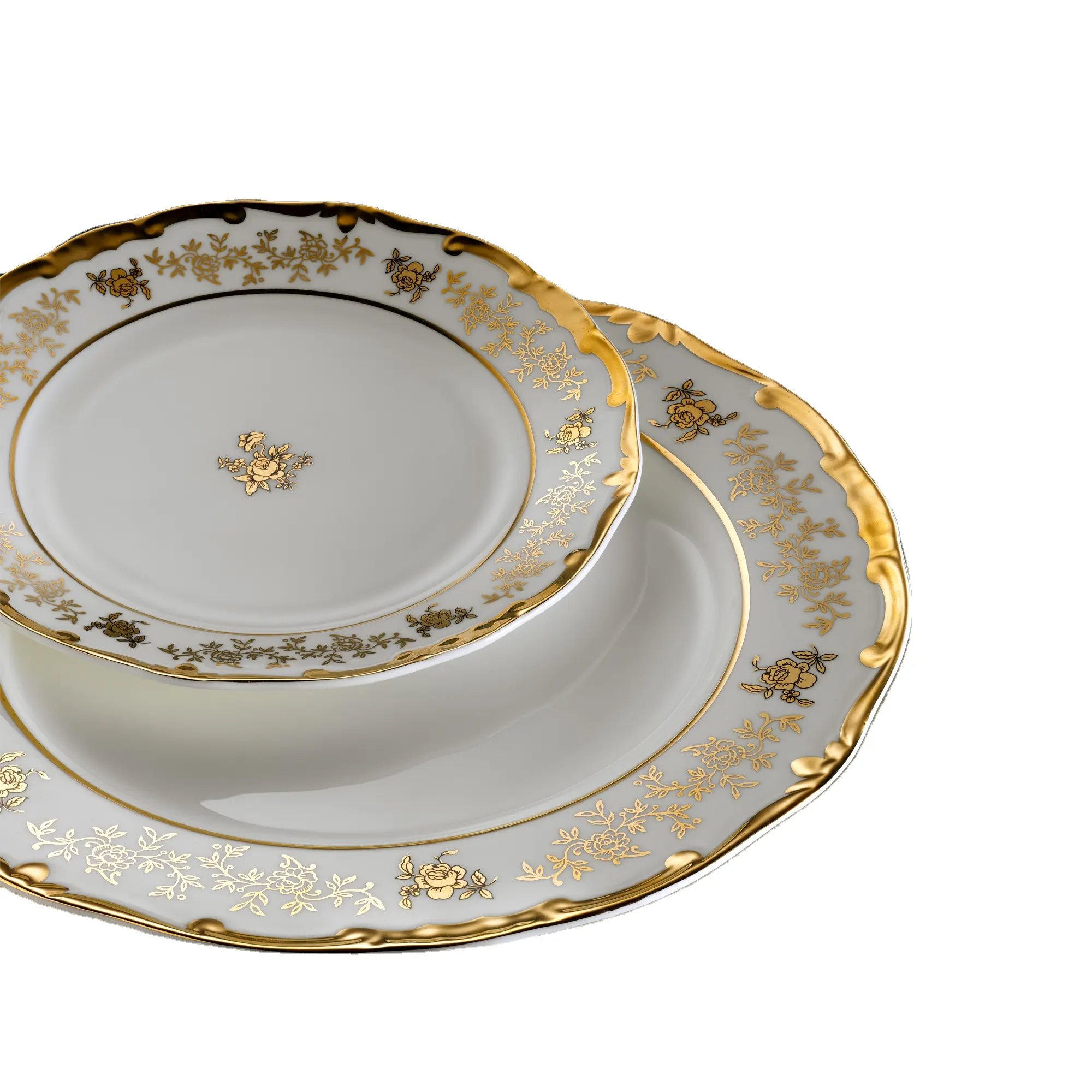Oro rilievo da tavola a buon mercato all'ingrosso bone china ware stoviglie cena set da tavola la cena servizio di piatti set di stoviglie se