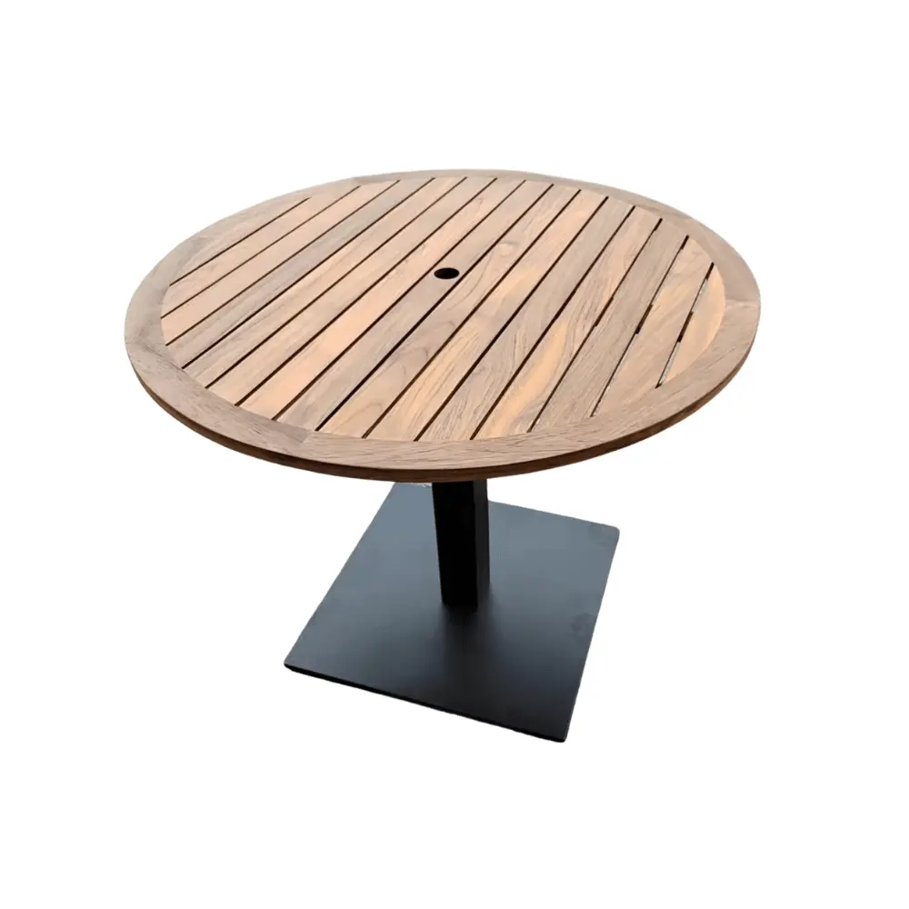 Juego de muebles de exterior al por mayor de bajo precio, mesas redondas de madera de teca pequeñas no tóxicas inodoras amigables con e-co para café