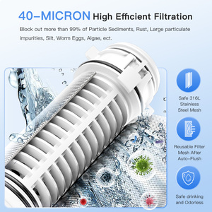Riutilizzabile tutta la casa di sedimento acqua filtro turbina raschietto Auto controlavaggio tempo di lavaggio memoria Pre filtraggio sistema di depuratore acqua - Product Image 5