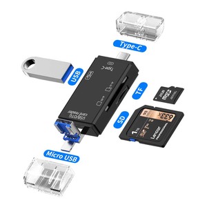 SDカードリーダーUSBCカードリーダー6In1USB 2.0 TF/MSDスマートメモリカードリーダータイプCOTGフラッシュドライブカードリーダーアダプター - Product Image 3