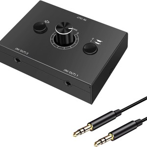 3.5mm <strong>Audio</strong> <strong>Switch</strong> <strong>2</strong>-in-<strong>1</strong>/<strong>1</strong>-in-<strong>2</strong>-in-<strong>2</strong> Bidirectional Switcher Stereo Switching 3.5 Headphone Amplifier - Product Image 1