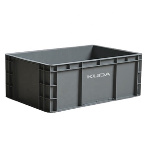 Kuda Heavy Duty Logistics Storage Stack Nest Turnover Tote Bins Caja móvil de plástico con tapa 80L Rectángulo Caja grande de pared sólida - Product Image 6