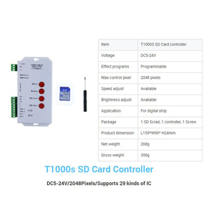 5-24V T1000S SD kart LED piksel denetleyici WS2812B WS2811 RGB LED şerit programlanabilir yazılım - Product Image 5