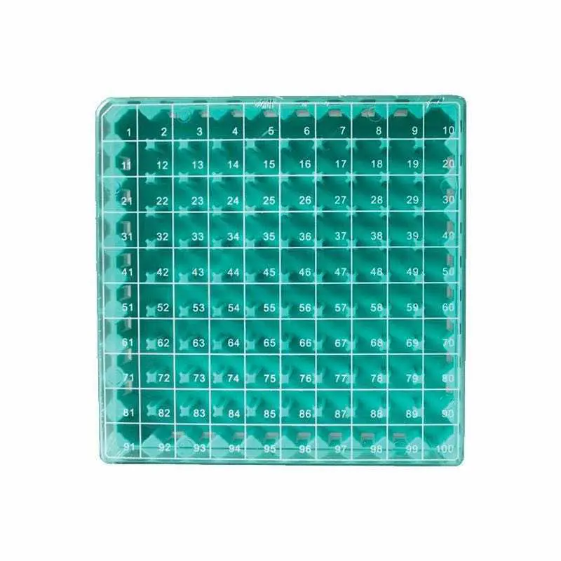 Caja de almacenamiento de viales criogénicos 100/81 Wells 1,8 ml 2,0 ml PC Uso de laboratorio Grado médico