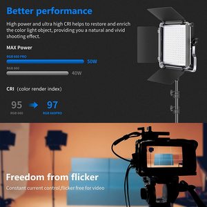 360 grados a todo color Led Video Light Studio Professional 660 PRO RGB Led Video Light con control de aplicación - Product Image 3