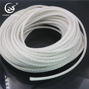 5N Pure Silver Cables Audio <strong>Line</strong> YIVO XSSH OM ODM HIFI 8 Strands OD 3.8MM Professional Studio Quality <strong>Headphone</strong> Earphone Wire