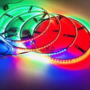 RGB kovalayan tekerlek halkası APP kontrolü LED aydınlatmalı yedek lastik tekerlek halkası üçüncü fren lambası ve dönüş sinyal ışığı