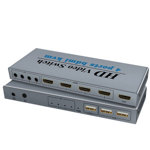 KVM HDMI交换机4K USB HDMI KVM切换器4进1出带3个USB端口，用于鼠标键盘u盘打印机Win7/8/10 2021热 - Product Image 1