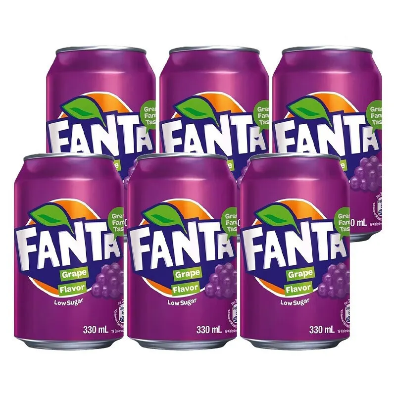 Fanta refrigerantes por atacado pode 330ml x24 bebidas carbonatadas laranja uva sabor frutas refrigerantes Fanta