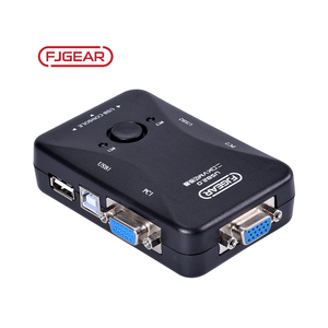FJGEAR Cheap Price <strong>Kvm</strong> <strong>Switch</strong> for <strong>2</strong> Computer Sharing Keyboard,mouse,U Disk,printer and Monitor