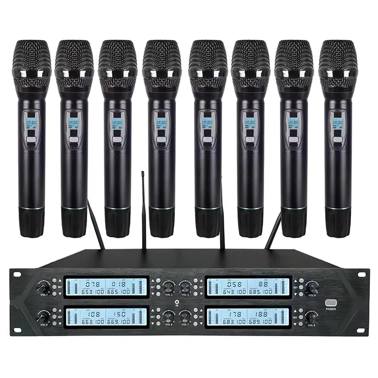 UHF-801 professionale 8-channel UHF microfono senza fili MIC