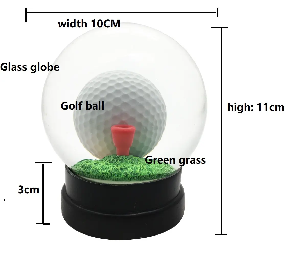 Gioco di Puzzle pallina da Golf 100 MM golf glass snow dome Snow Globe