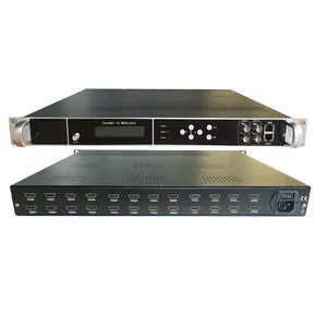 Digitale Kopfs telle mit 24 Anschlüssen H264 HD zu DVB-C DVB-T ISDBT ATSC RF-Modulator HD 16-Träger-Encoder-Modulator - Product Image 1