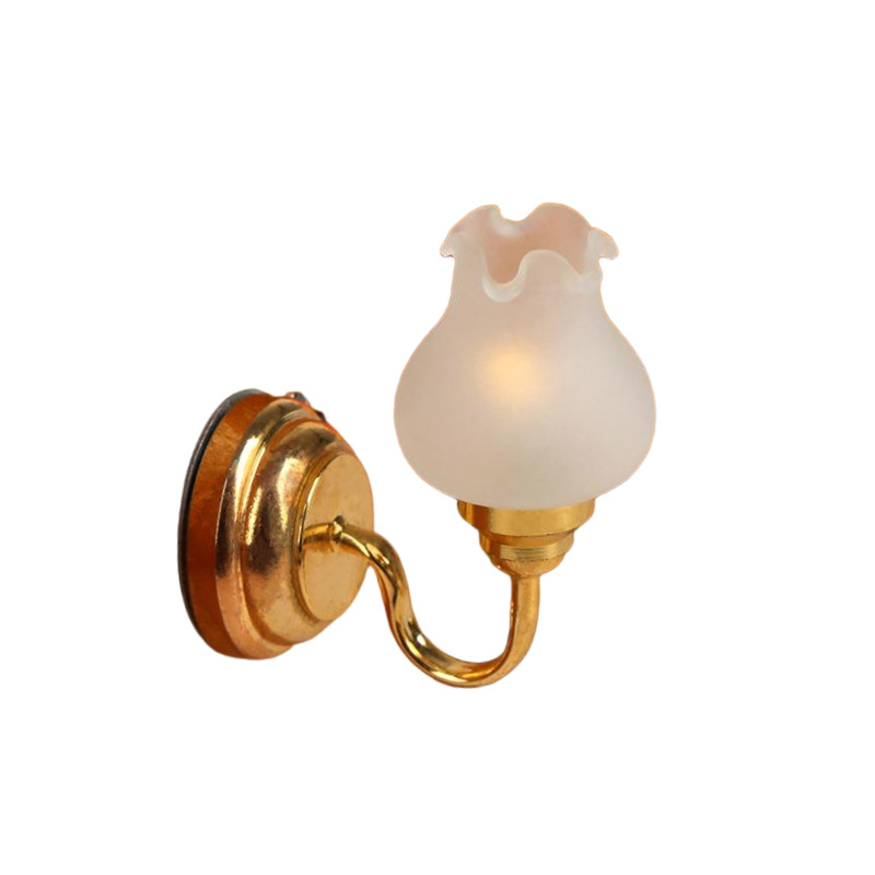 #06 Gold Frosted Flower Rim Wall Sconce