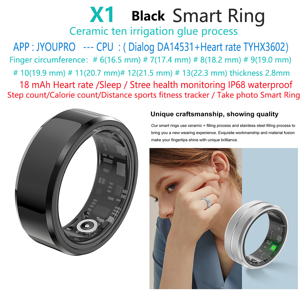X1-sleep-health-sport-fitness-smart-ring-smart de cerámica negro