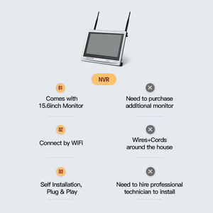 Conjunto de cámara profesional Wifi, sistema de videovigilancia inalámbrico, sistema Ip Nvr - Product Image 5