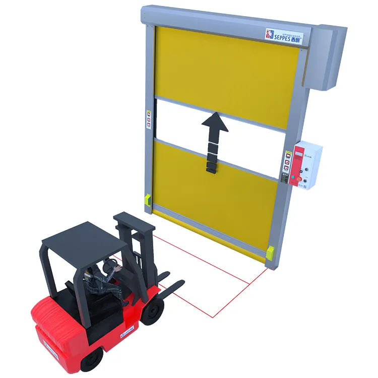 Геомагнитная Индукционная Автоматическая электрическая вращающаяся роликовая высокоскоростная вращающаяся дверь для заводского вилочного погрузчика