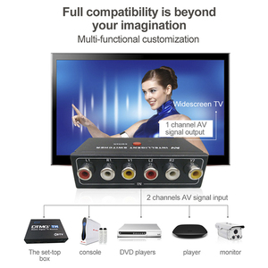 2 Port AV <strong>Audio</strong> and <strong>Video</strong> RCA 2 in 1 Out Switcher Automatic Manual <strong>Switch</strong> Selector Junction Box AV Switcher - Product Image 6
